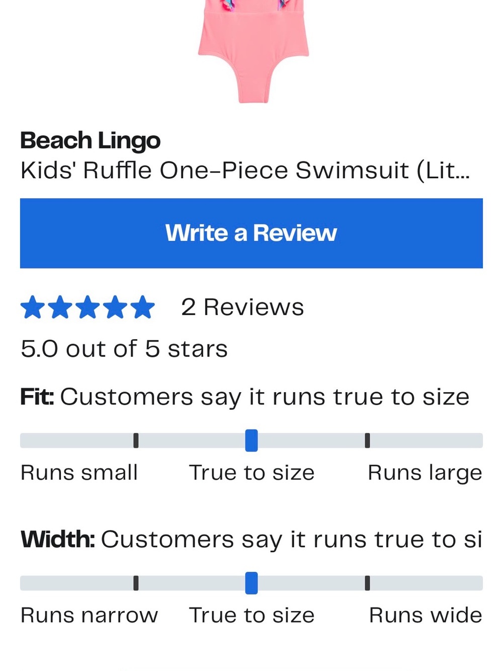 Kids Ruffle One-Piece Swimsuit - Picture 2 of 4